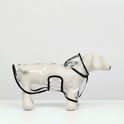 Дождевик для собак, размер S (ДС 22, ОГ 35-38, ОШ 36 см), чёрный - Simaland фото 3