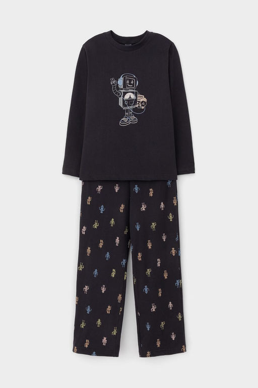 К 1600/угольный серый,цветные роботы пижама дет