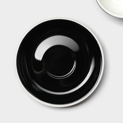 Кофейная пара фарфоровая Magistro Coffee time, 2 предмета: чашка 200 мл, блюдце d=14,5 см, цвет чёрный  фото 4