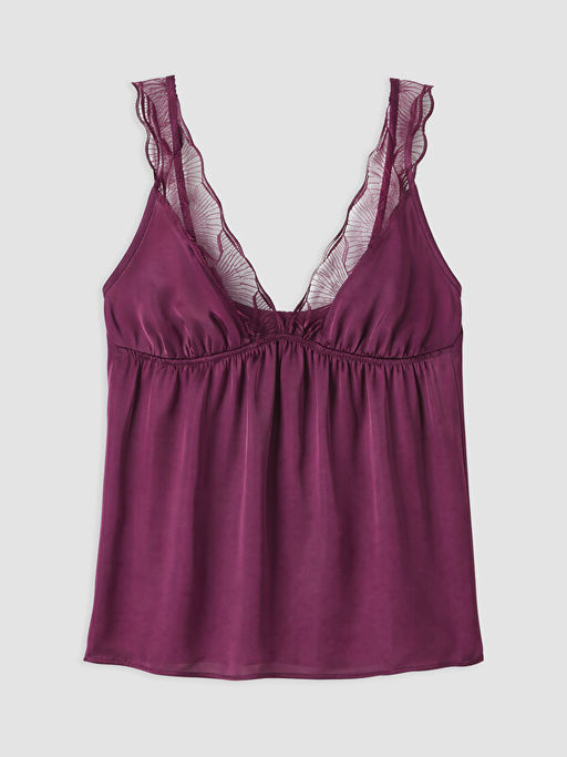 V Yaka Kad?n Saten ?ortlu Pijama Tak?m?