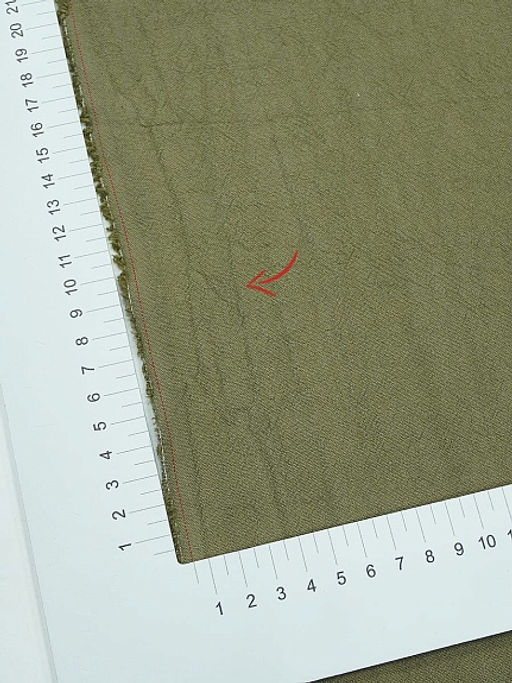 Крапива Рами (Ramie) с хлопком цв.Зелено-оливковый хаки, СОРТ2, ш.1.4м, крапива-50%, хл-50% - Купава фото 9