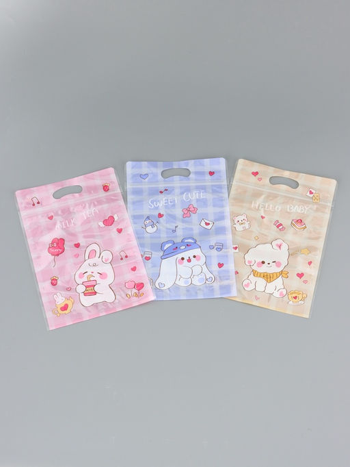 Цена за 50 шт. Пакет подарочный, с zip-lock застежкой, "Милые зверята", 15х23 ± 1см МИКС