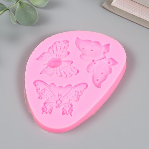 Цена за 3 шт. Молд силиконовый Рой бабочек, набор 2 части, 1?9.5?7 см