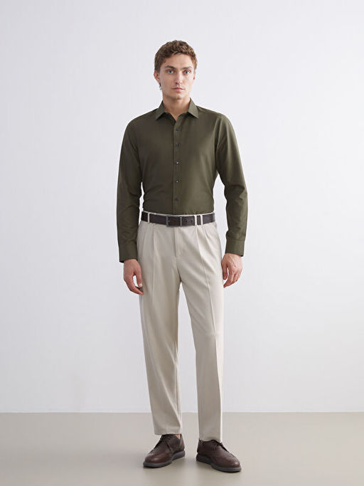 Slim Fit Uzun Kollu Poplin Erkek G?mlek