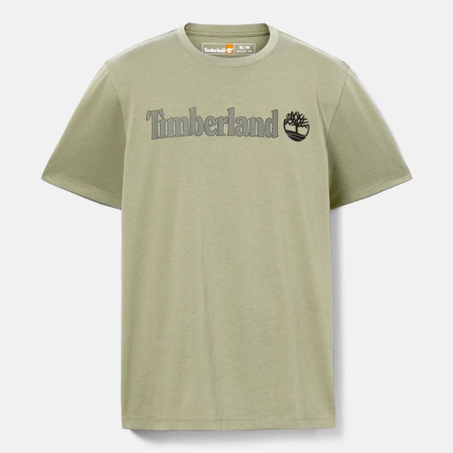 Мужская футболка Timberland T-Shirt Kennebec River Linear Logo Regular зеленая  фото 5