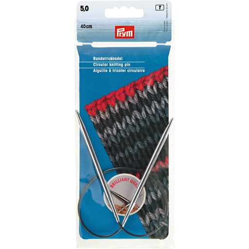 Спицы PRYM 212160 круговые латунь d 5.0 мм 40 см 1 шт серебристые