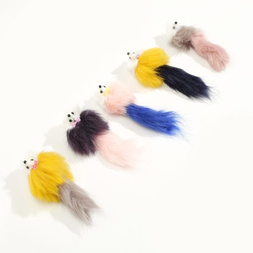 Цена за 5 шт. Мышь из искусственного меха, до 15 см с хвостом, микс цветов - Simaland фото 5
