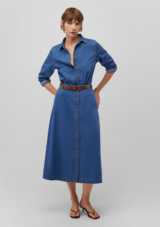 Dugme Detayl? Indigo Etek