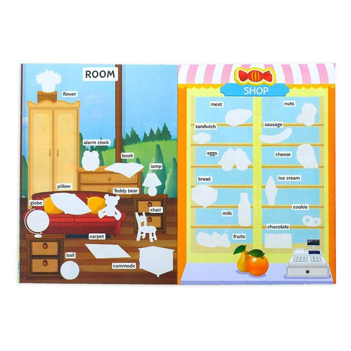 Наклейки детские «111 наклеек. Изучаем английский язык», 12 стр.