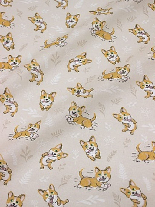 Ситец детский Озорные корги, ш.0.95м, хлопок-100%, 96гр/м.кв