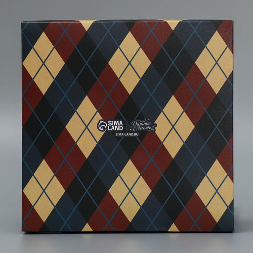 Цена за 5 шт. Коробка для конфет, кондитерская упаковка, 9 ячеек, Самому лучшему мужчине, 14.7?14.7?3.5 см