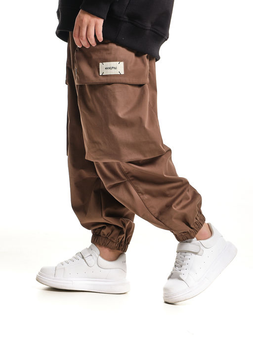 Джоггеры карго брюки унисекс 33-67077 черный - Mini maxi фото 15