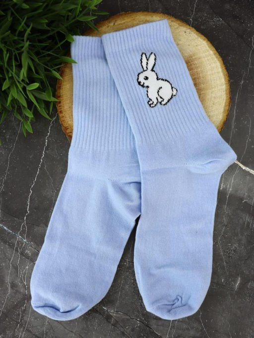 Носки женские "Cute bunny", р. 35-40, голубой