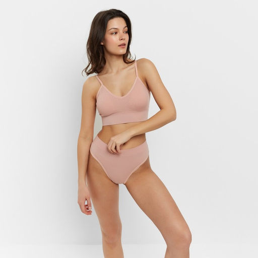 Комплект нижнего белья женский (топ, трусы) Collorista, цвет пудра, размер 42-44