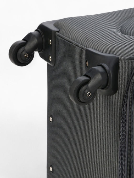 Чемодан на колёсах большой 97 л (L), на молнии, с увеличением, кодовый замок, 4 колеса, серый