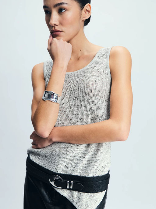 Жилет с пайетками с вискозой в составе / Zarina