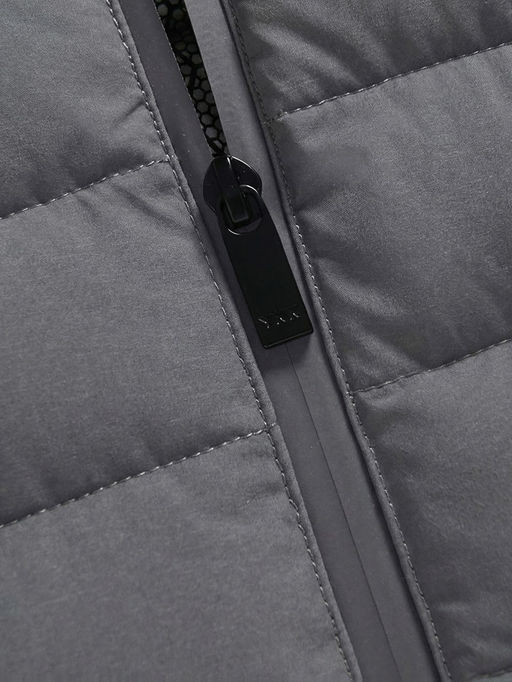 Куртка мужская гибридная стёганая с капюшоном с графеновой подкладкой серого цвета 9627_1Sr