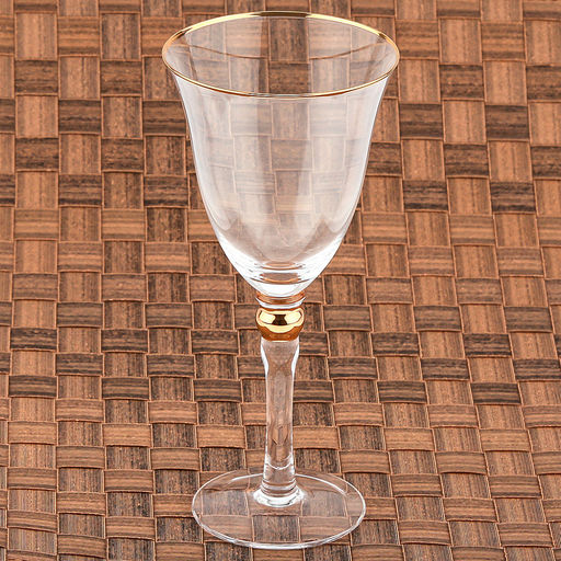 Жаклин Бокал стеклянный 350мл, д9,7см, h21см, тонкостенное, прозрачное стекло, отводка золотом (Китай) Цена указана за штуку. В коробке 4 штуки. - Домашняя мода фото 5