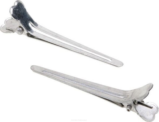 Dewal Зажим для волос средний CL2415, металл, 5,5 см, серебристый, 12 шт. фото 2