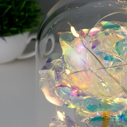 Фигурка светящаяся колба RISALUX Яркий цветок, LED-ночник, от батареек 3?ААА, 11?11?21.5 см  фото 4