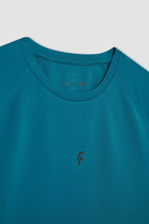 DeFactoFit Облегающая футболка с круглым вырезом для спортсменов из плотной ткани с короткими рукавами  фото 8