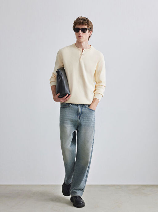 Bisiklet Yaka Erkek Triko Kazak