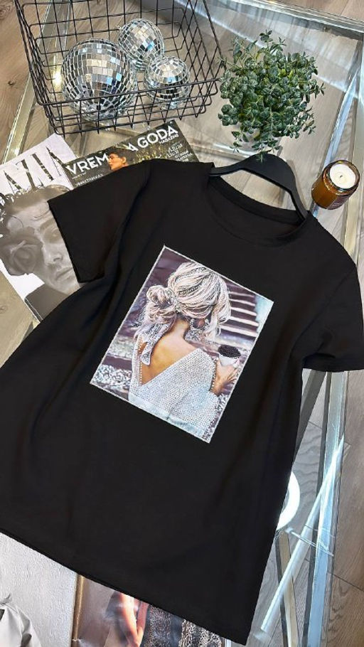 Футболка со стразами - Ksa фото 2