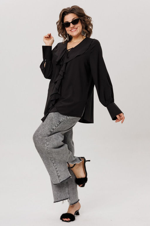 Блуза ANELLI 1679-Р черная романтика  фото 9