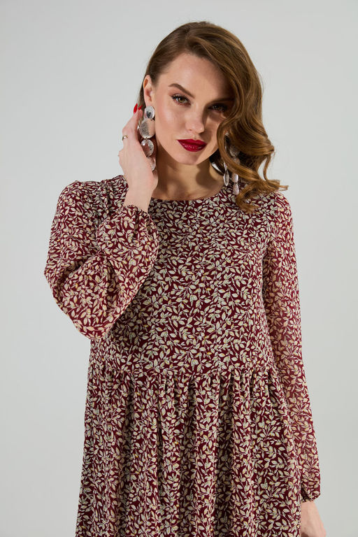 Платье NIKVA н801-9 листья бургунди фото 6