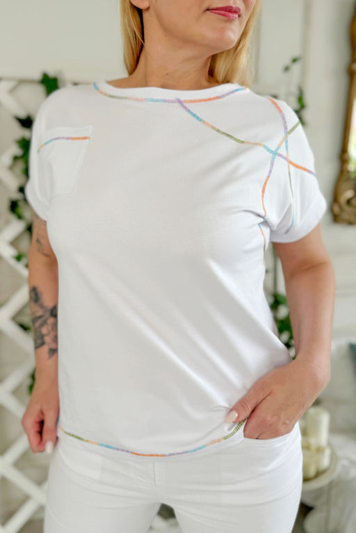 Футболка Rumoda 2221 оранжевый+белый  фото 4