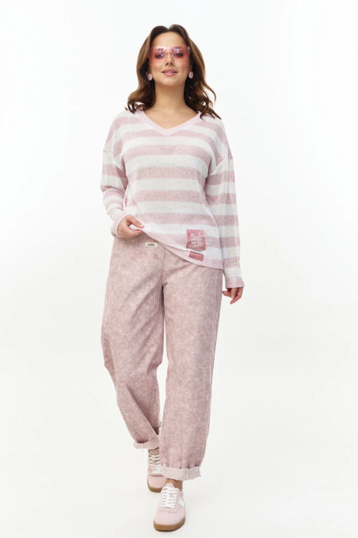 Брюки 4163/1 Пыльно-розовый мрамор