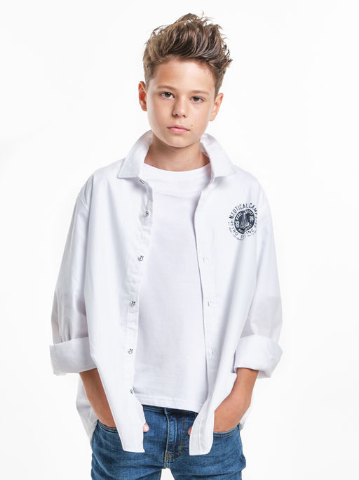 Рубашка белая для школы на праздник UD 7979 белый - Mini maxi фото 12