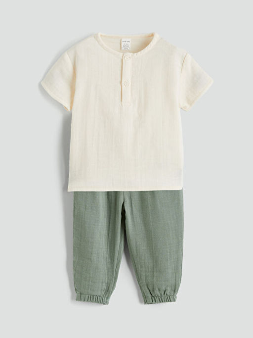 Erkek Bebek M?slin Ti??rt ve Pantolon