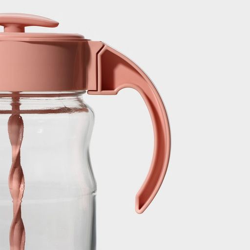 Кувшин для смешивания с венчиком Renga «Спиро», 1.6 л, 11.2×23.5 см, стекло, розовый