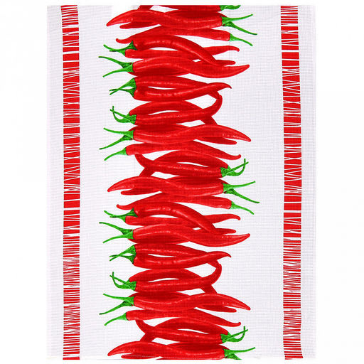 "Перчик, красный кант" Полотенце вафельное 50х70см, плотность 176г/м2, хлопок 100%, "Домашняя мода" (Россия)