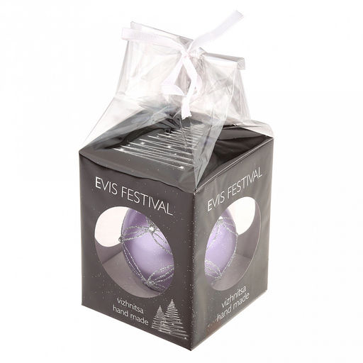 Елочная игрушка шар стеклянная д8см, сиреневый металлик, ручная художественная роспись, подарочная упаковка (Россия) - Домашняя мода фото 8