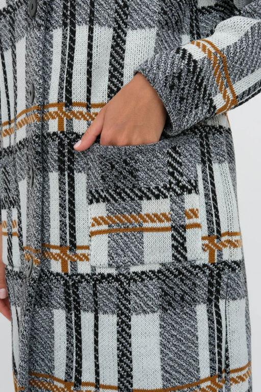ЗЛАТА Кардиган В 1579/черн-горчич
