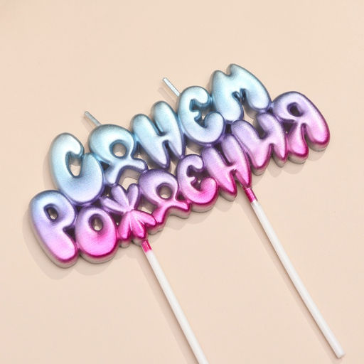 Свечи для торта «С днем рождения!», градиент