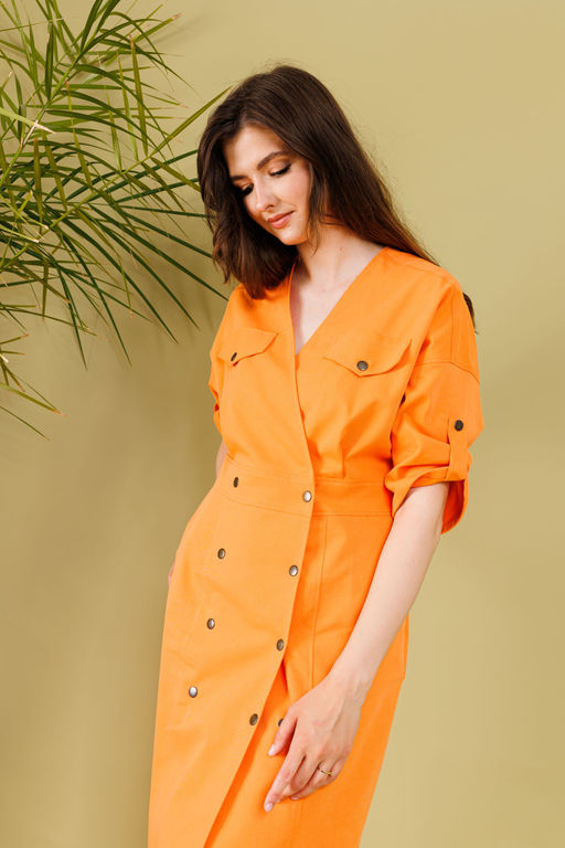 Платье NIKVA н362-1 мандарин  фото 2