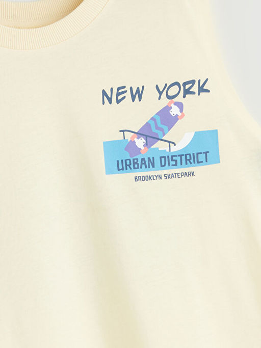 Bisiklet Yaka New York Bask?l? Erkek ?ocuk Atlet