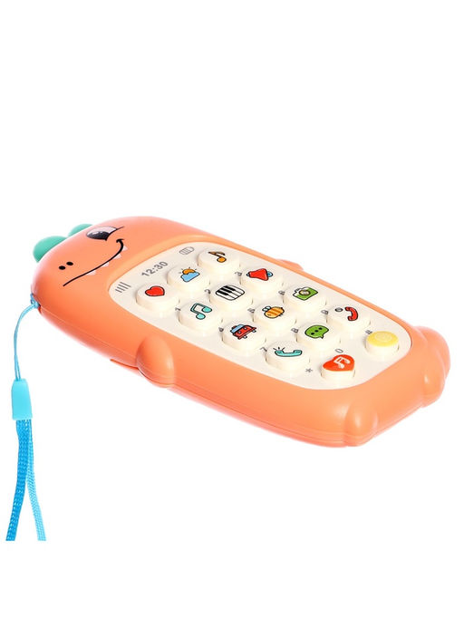 Музыкальный телефон детский «Милый дракончик», звук, цвет оранжевый