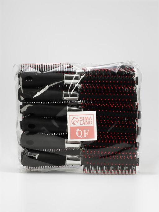 Цена за 12 шт. Брашинг для волос, d=15/42 мм, 19.7 (±1) см, чёрный