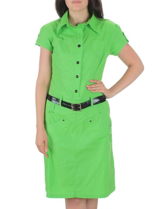 9413 LT.GREEN Платье женское (85% хлопок, 10% вискоза, 5% лайкра)