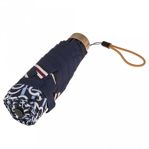 Зонт-мини механический Орнамент ткань эпонж (полиэстер) + черное УФ-покрытие, 6 лучей, д/купола 90см, 5 сложений, 17см в сложенном виде, механизм против ветра, пластмассовая ручка, цвет синий, 225гр (Китай) - Домашняя Мода фото 7