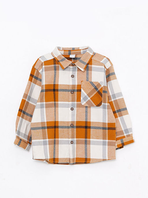 Ekose Desenli Uzun Kollu Erkek Bebek G?mlek ve Pantolon 2li Tak?m - Waikiki фото 2