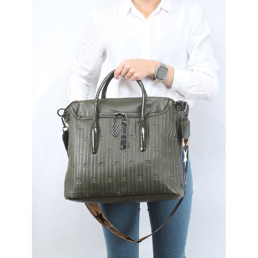 Сумка женская искусственная кожа Vevers-L 660 F 567-705, 1отд+карм/перег, плечевой ремень, зеленый SALE 258458 - Adelia фото 5