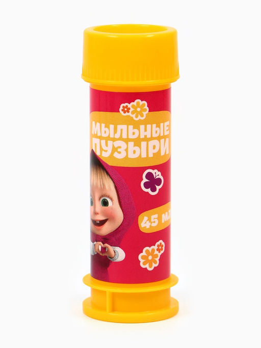 Цена за 2 шт. Набор мыльных пузырей 3 штуки, 45 мл, Маша и Медведь фото 5