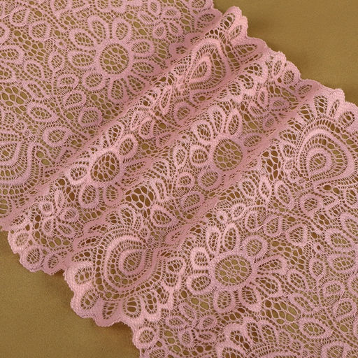 Кружевная эластичная ткань, 190 мм, 2.7±0.5 м, пудровая