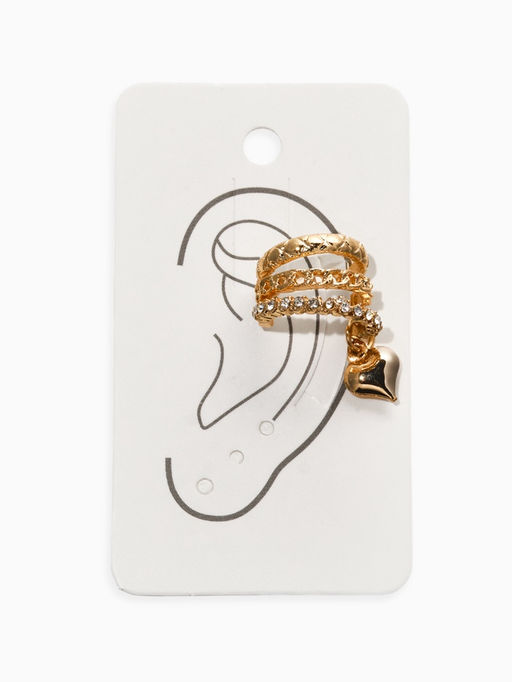 Кафф «Стиль» сердце, стеганое, белые в золоте