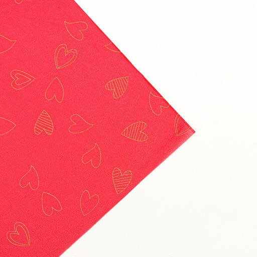 Цена за 10 шт. Бумага упаковочная тишью, Сердечки, 50 см ? 70 см 17 грамм, винная